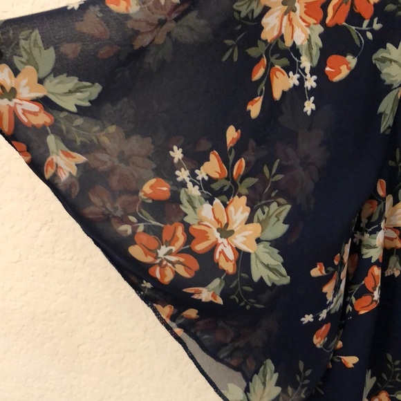 BloomChuc Floral Tulip Hem Navy Dress 18-20 NWT - Picture 3 of 9